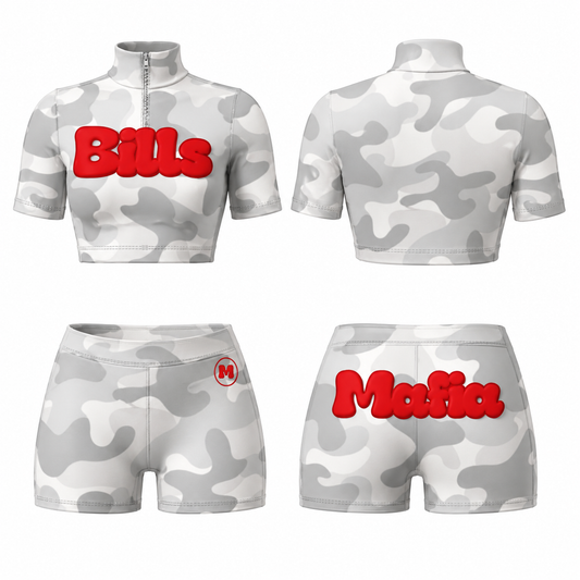 Grey Camo Short Set