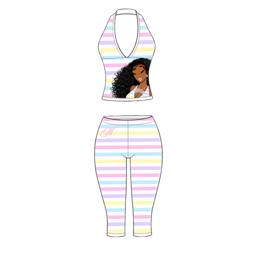 Candy Stripe Capri Set